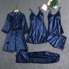 Luxurious Silk Pajama Set | Nightgown Sexy Sleepwear Robe Sets - Baby Bash