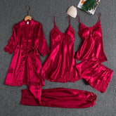 Luxurious Silk Pajama Set | Nightgown Sexy Sleepwear Robe Sets - Baby Bash