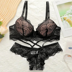 High-Quality Lace Embroidery Push-Up Bra Set | Baby Bash